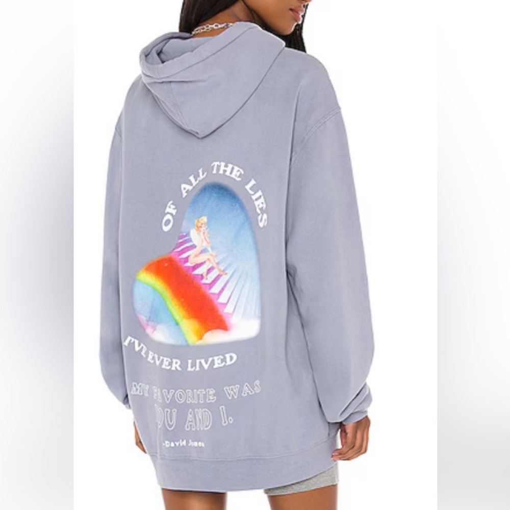 Boys Lie Lavender Hoodie with Rainbow Back Graphic